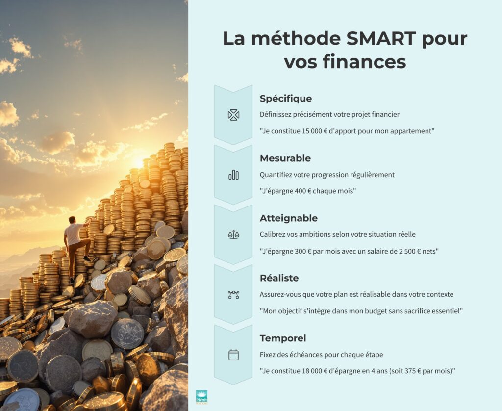 Une infographie qui montre la méthode Smart pour vos finances