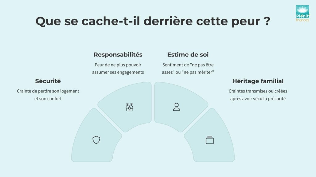 Infographie qui montre ce qui se cache derrière la peur de manquer d'argent