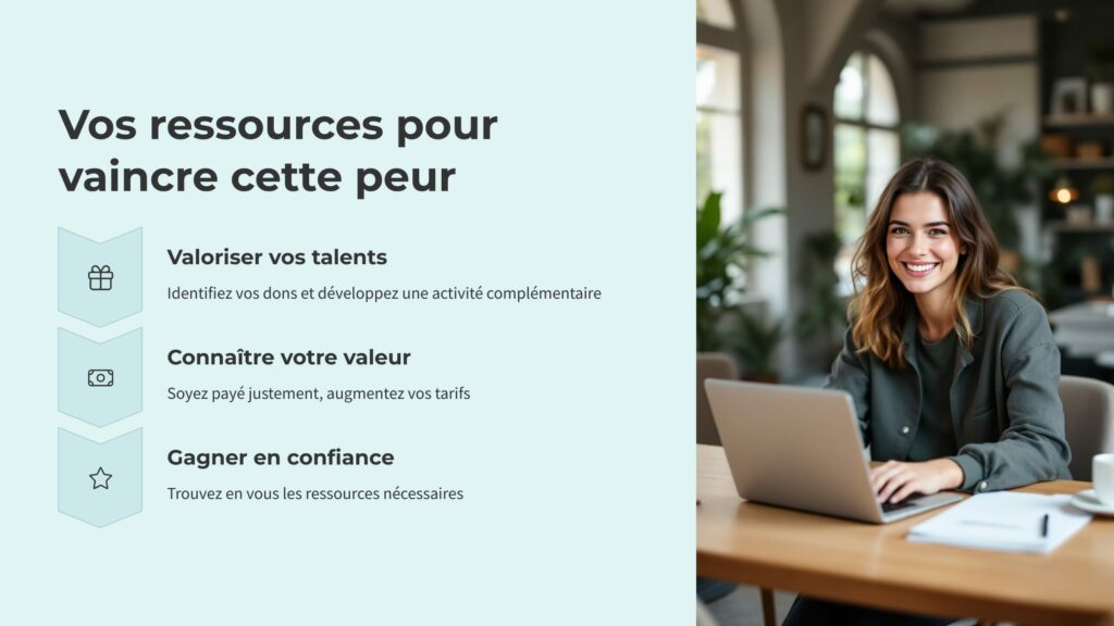 Infographie qui aide la personne qui a peur de manquer d'argent à utiliser des ressources